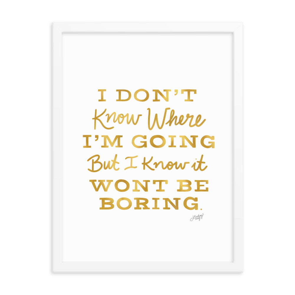 David Bowie Quote (Gold Palette) - Framed Matte Print - Lindsey Kay Collective