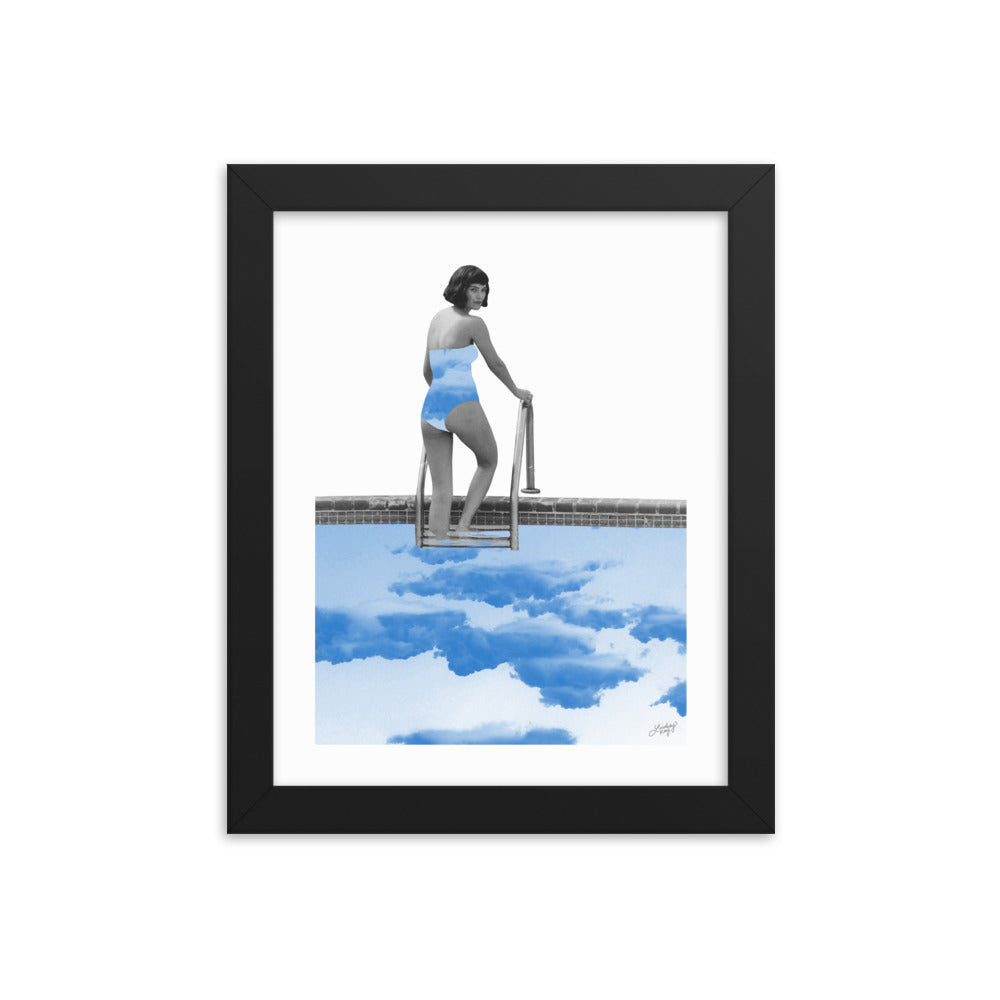 Lady in a Pool Collage - Framed Matte Print - Lindsey Kay Collective
