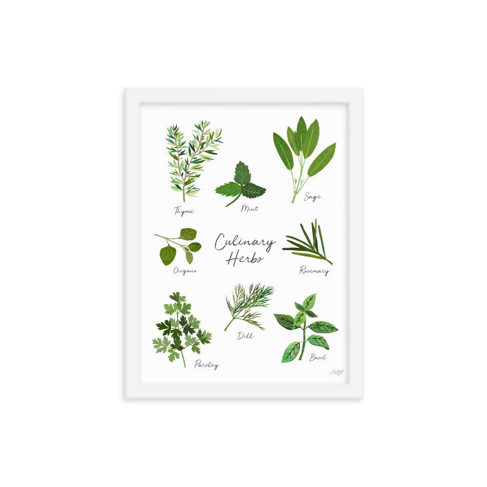 Herbs Collage - Framed Matte Print - Lindsey Kay Collective