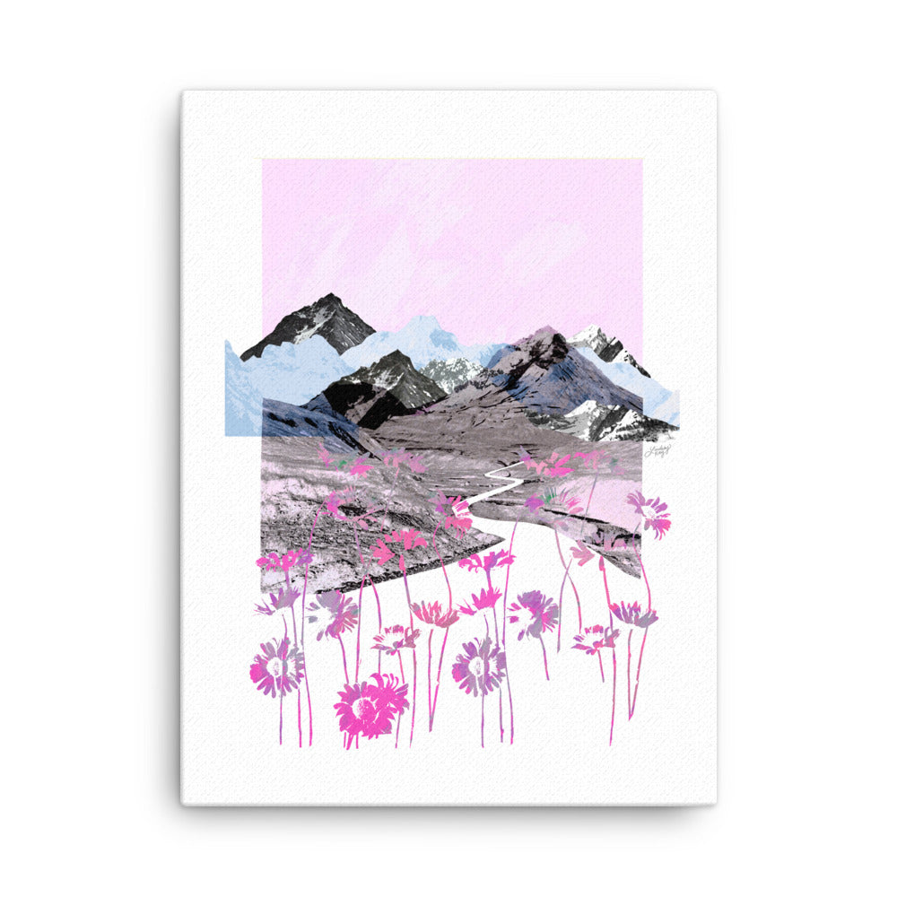 Daisy Mountain (Pink Palette) - Canvas