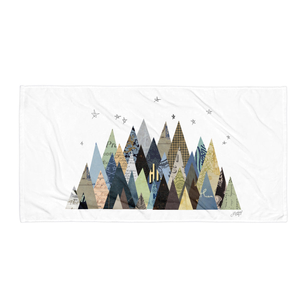 Mountains Collage - Beach Towel