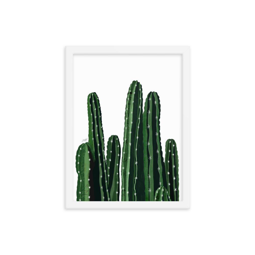 Cacti Collage Illustration - Framed Matte Art Print