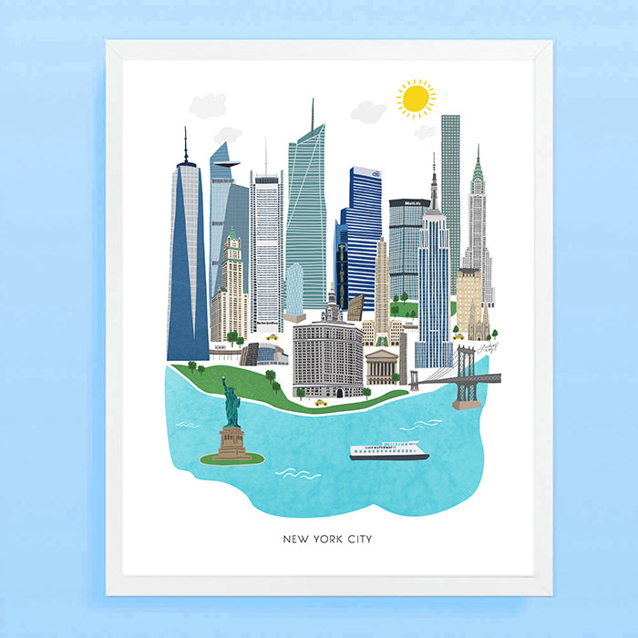 Ilustración de la ciudad de Nueva York - Impresión de arte