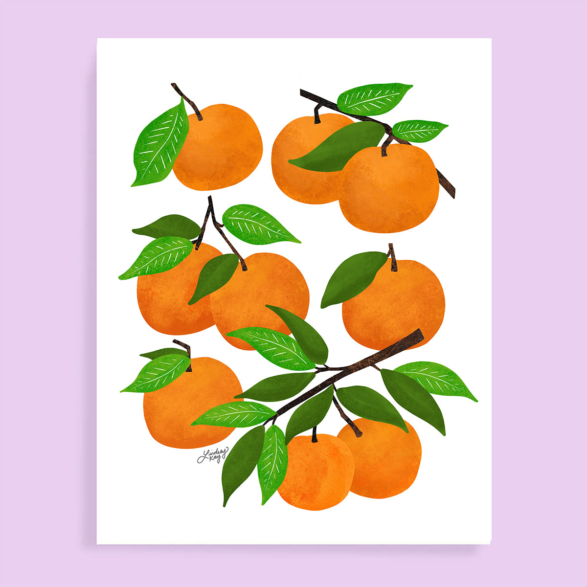 Collage de ilustración de naranjas - Impresión de arte