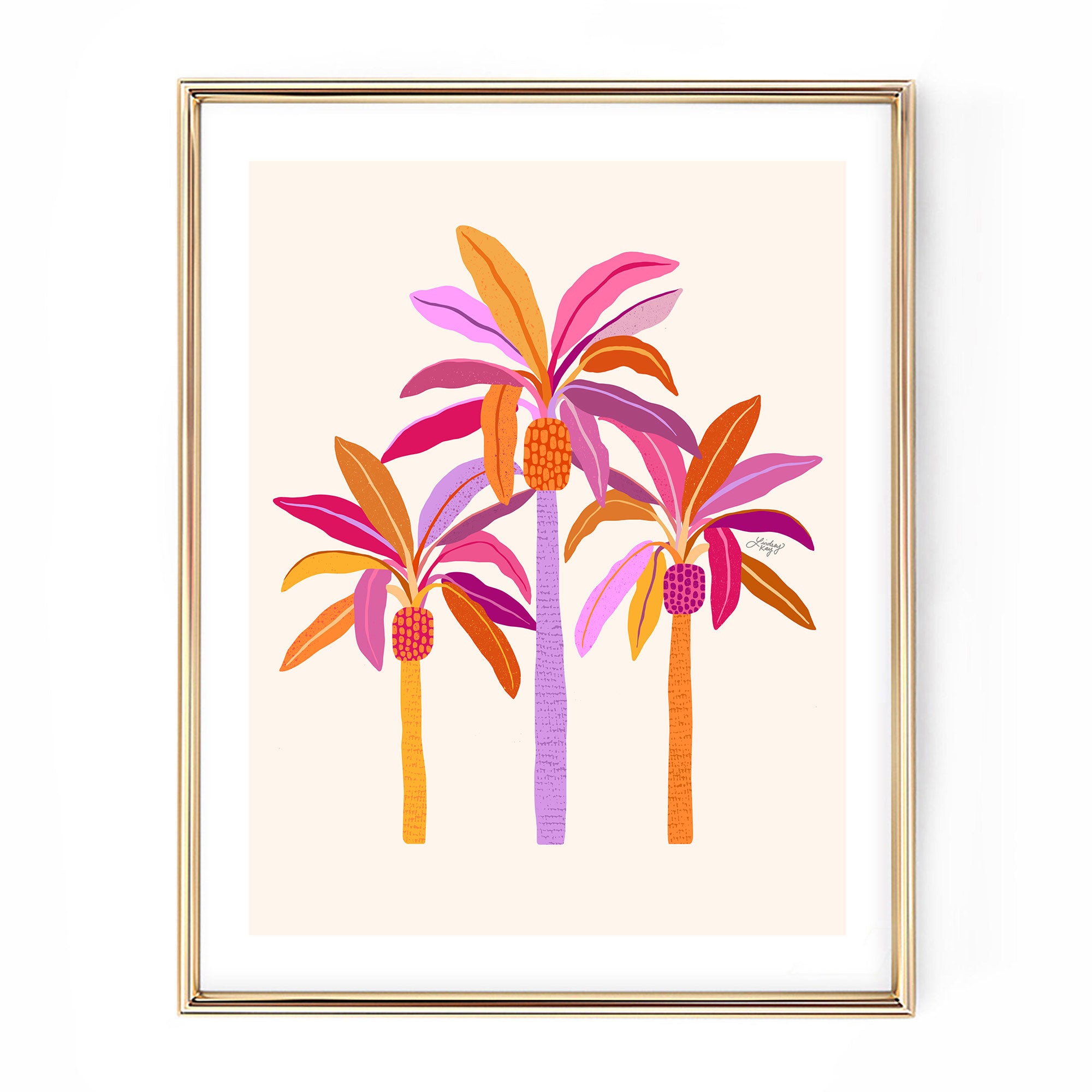 Palm Trees Illustration (Warm Palette) - Art Print