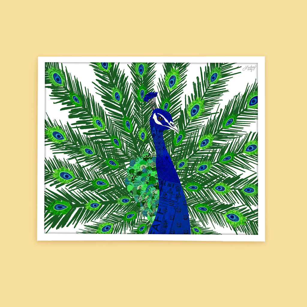 Peacock Collage - Art Print - Lindsey Kay Collective