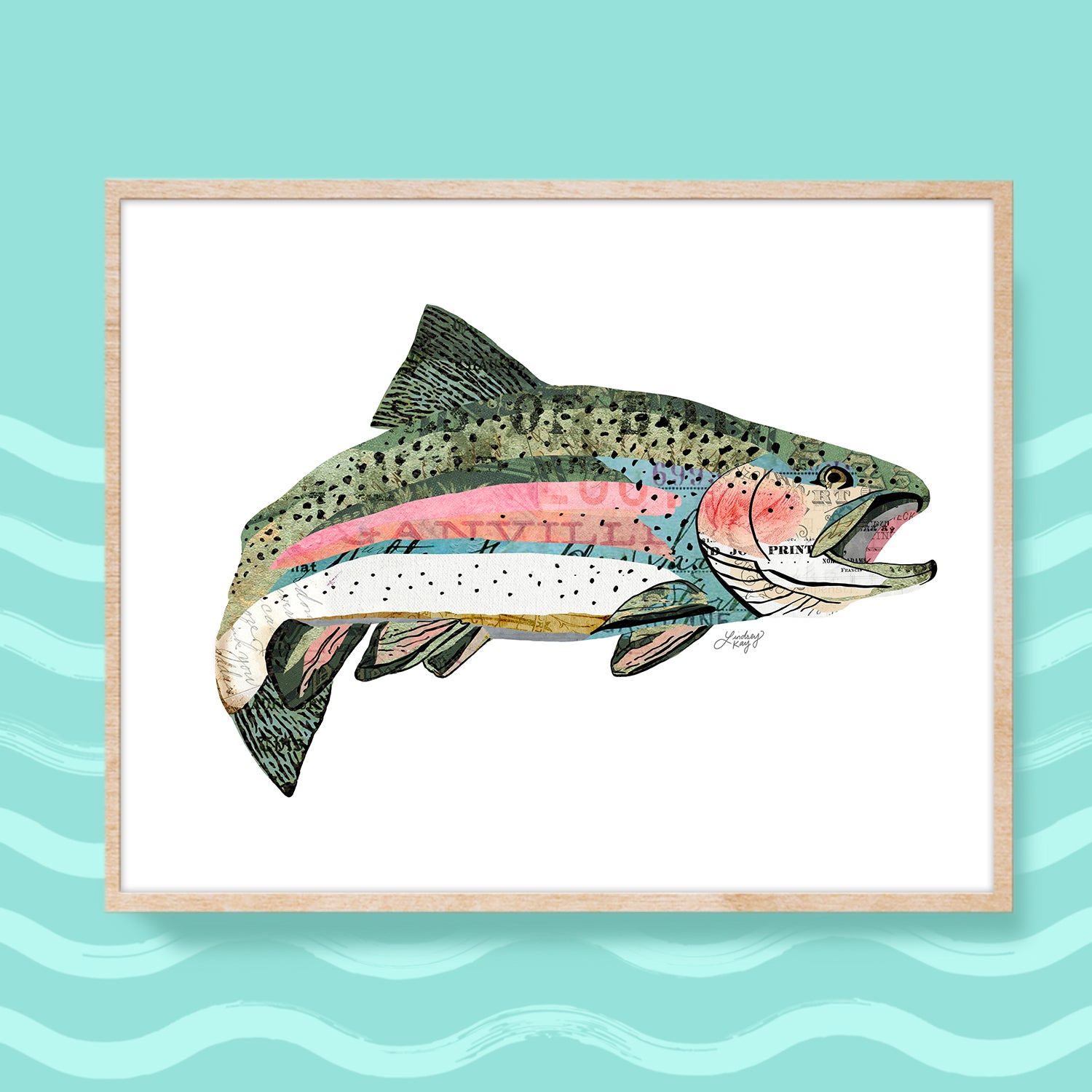 Rainbow Trout Collage - Art Print - Lindsey Kay Collective