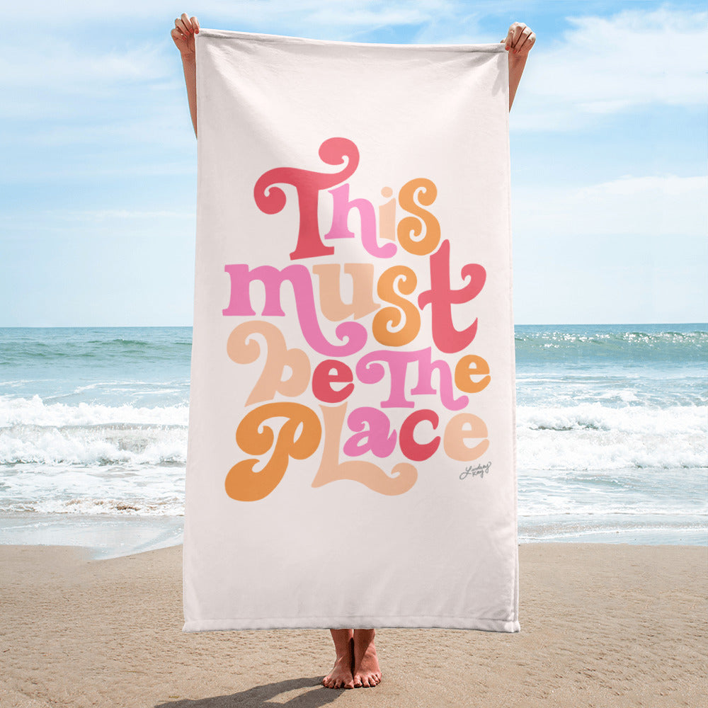pink, this must be the place, talking heads, beach towel