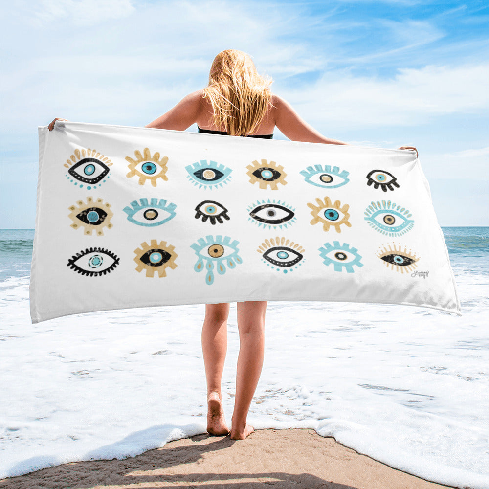 Evil Eyes Illustration - Beach Towel