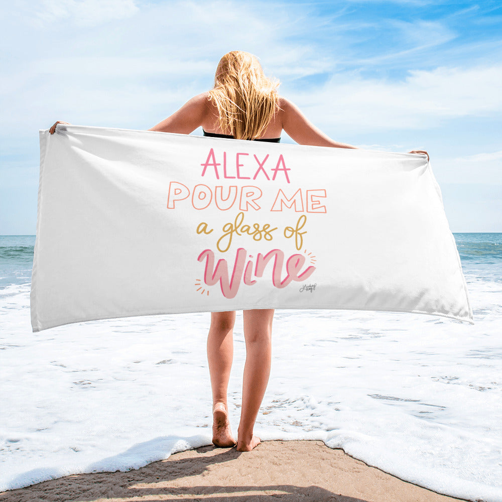 Alexa sírveme una copa de vino - Toalla de playa