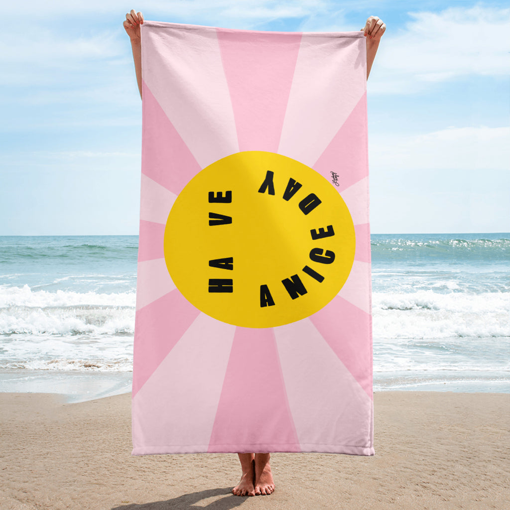 Have A Nice Day - Smiley Face - Beach Towel