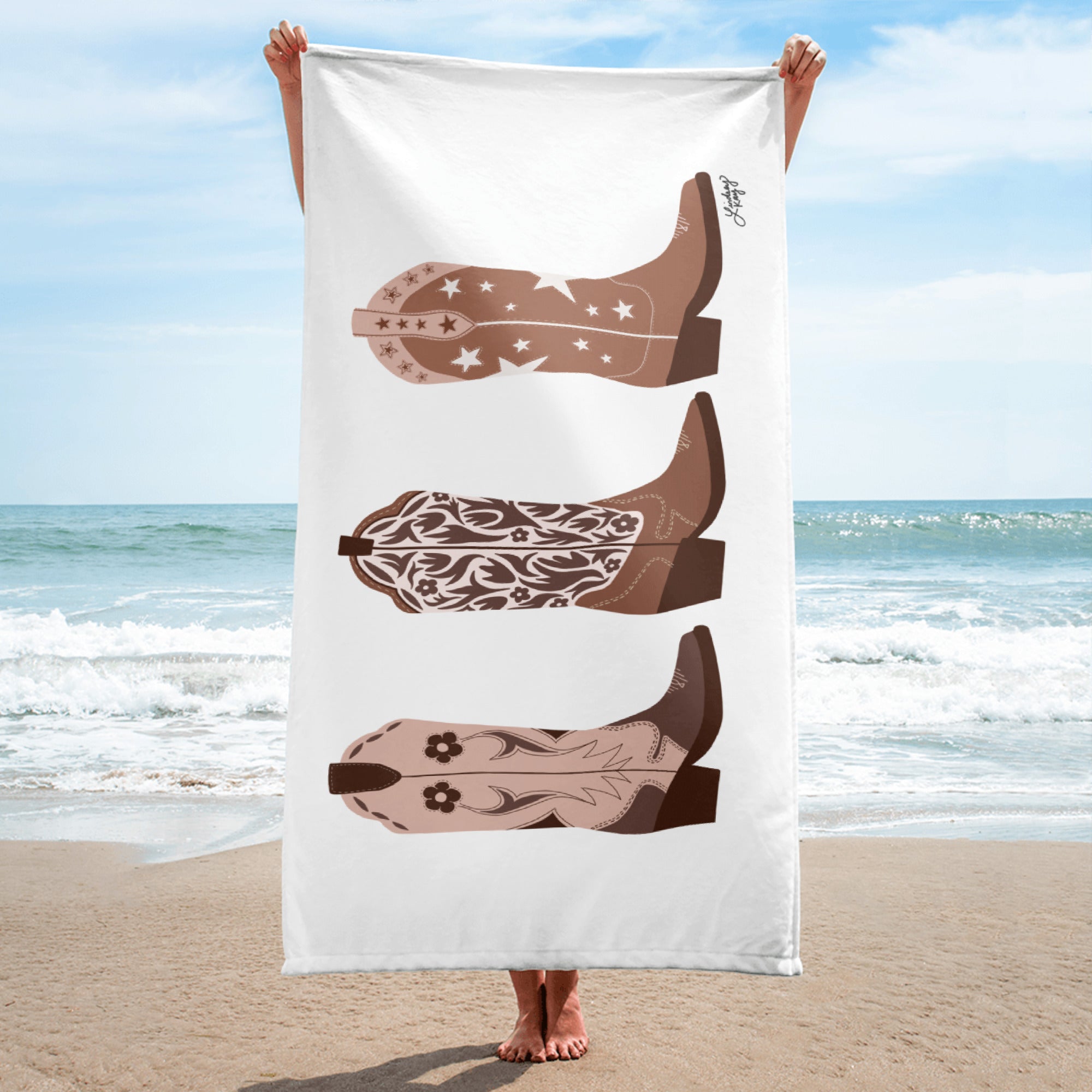 Illustration de bottes de cowboy - serviette de plage