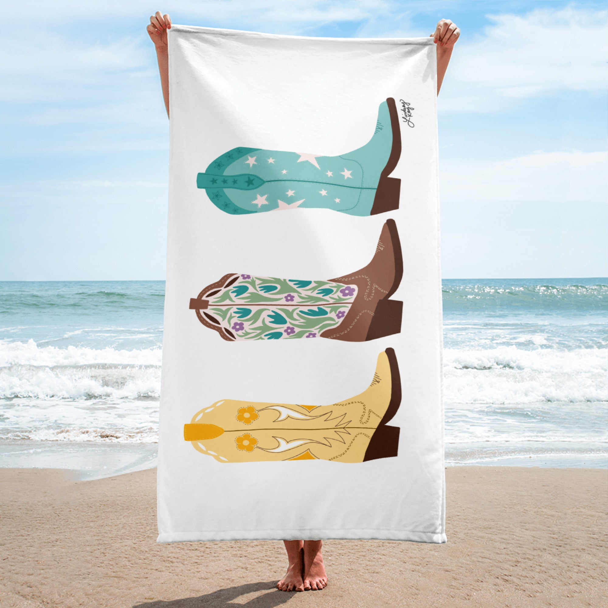Cowgirl Boots - Beach Towels (Multiple Colors)