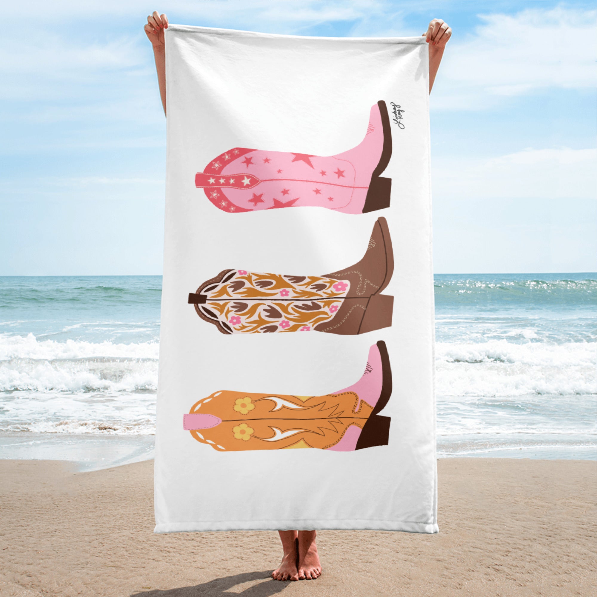 Cowgirl Boots - Beach Towels (Multiple Colors)