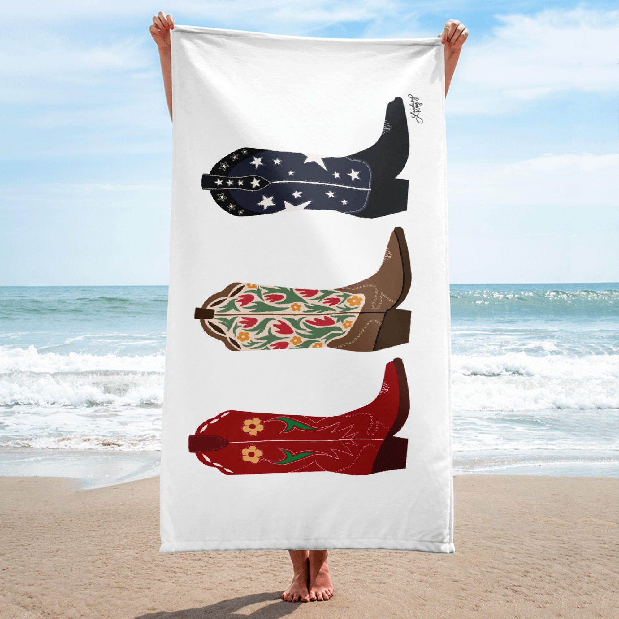 Cowgirl Boots - Beach Towels (Multiple Colors)
