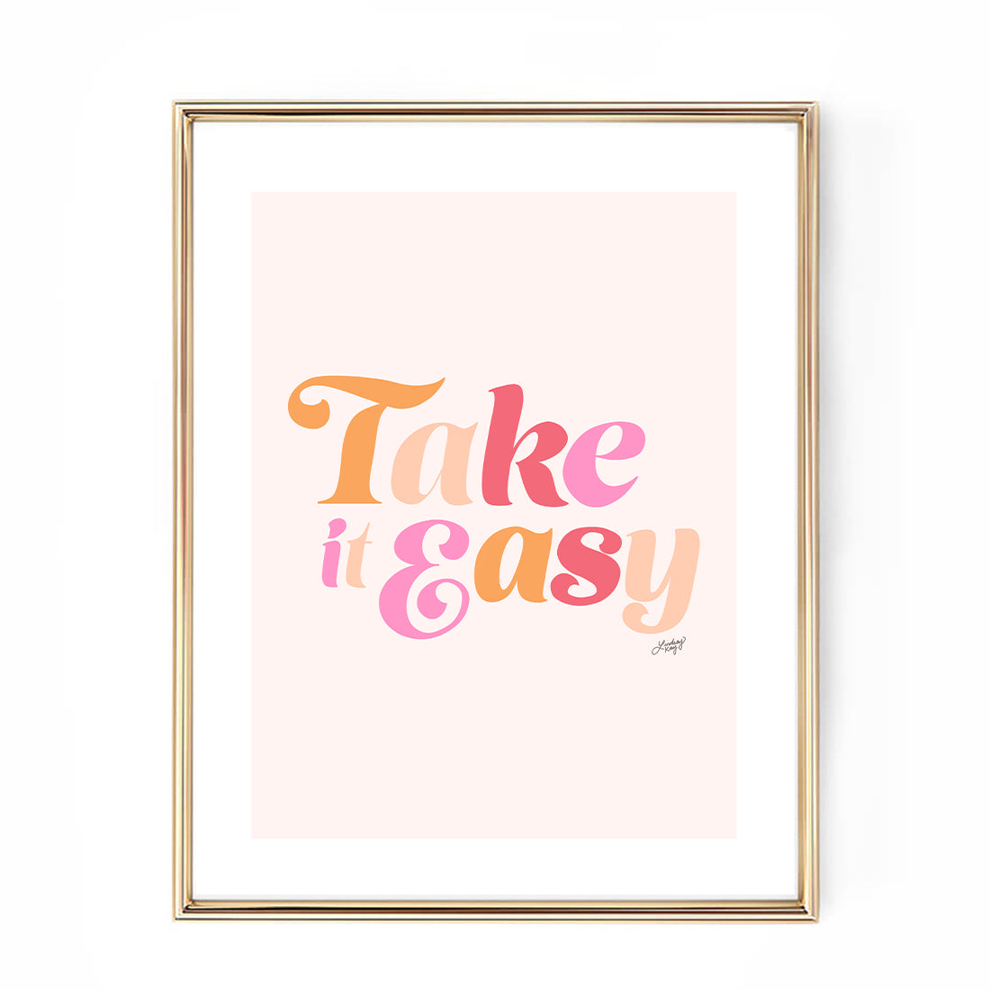 take it easy the eagles lyrics art print hand drawn lettering lindsey kay collective