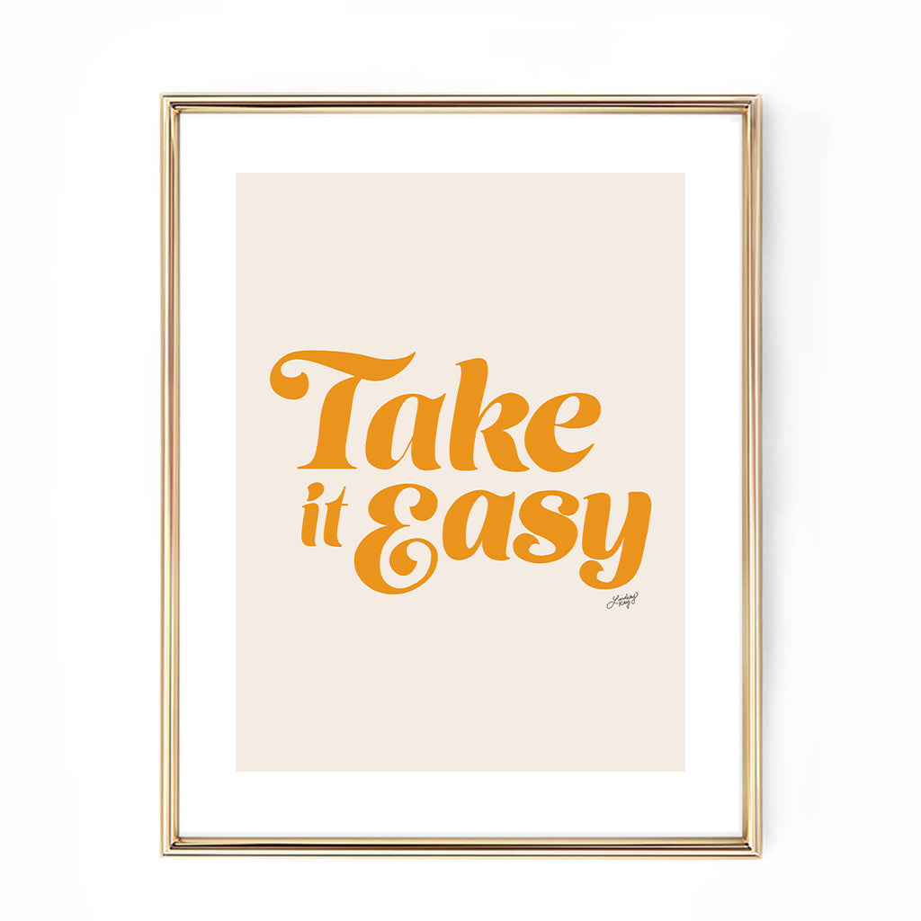 take it easy the eagles lyrics yellow palette art print hand drawn lettering lindsey kay collective