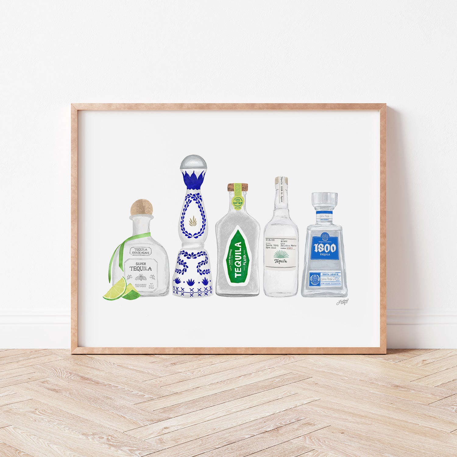 Ilustración de botellas de tequila - Impresión de arte