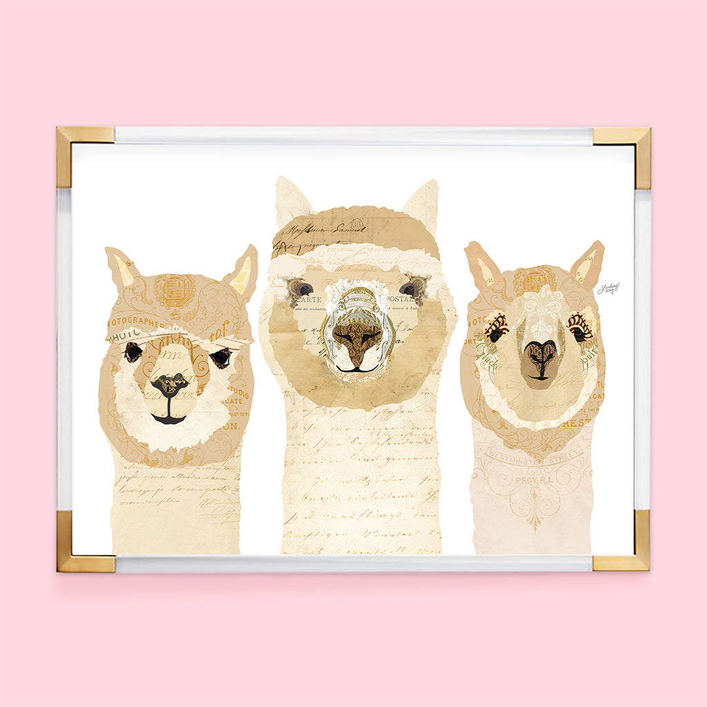 Three Alpacas Collage - Plain - Art Print - Lindsey Kay Collective