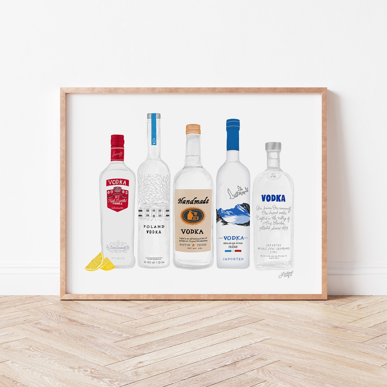 Illustration de bouteilles de vodka - Impression d'art